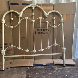 Vintage Cream Metal Headboard